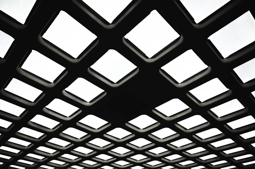 black and white square illustration