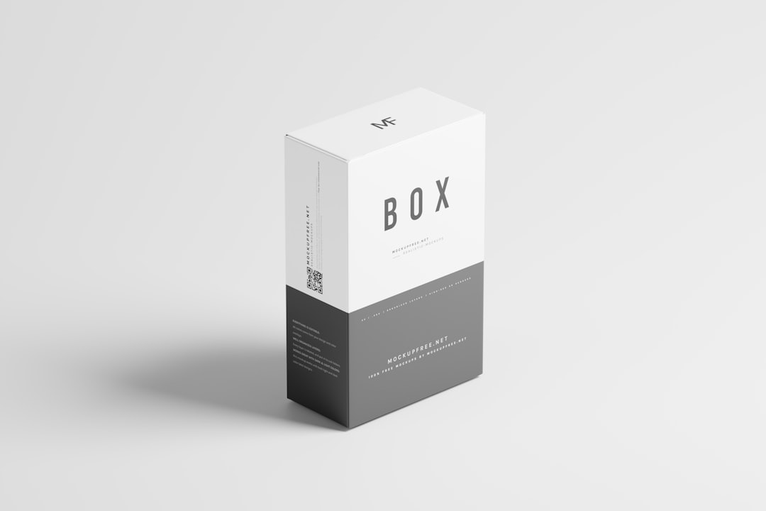 a white box with a black and white label on it