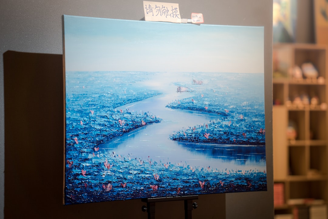 black flat screen tv turned on displaying city skyline